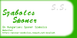 szabolcs sponer business card